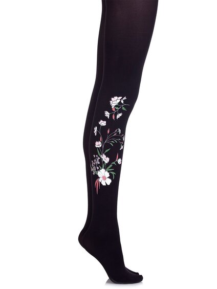 Zohara - Art on tights Garden of Eden mustad 120 deni sukkpüksid (F647-BMC)